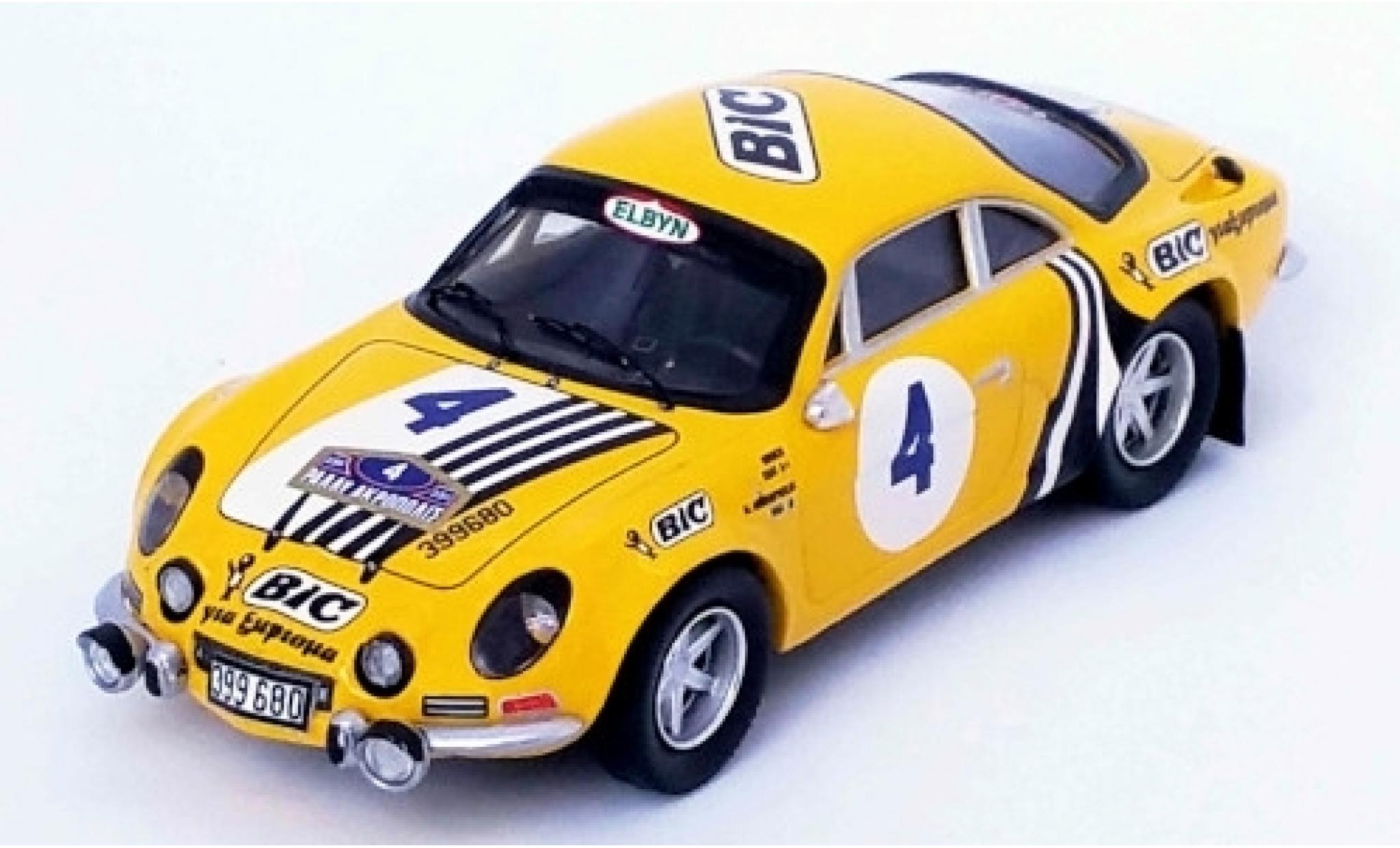 Alpine A110 1/43 Trofeu Renault No.4 BIC Rally WM Rally Acropolis 1976 Siroco/M.Andriopoulos diecast model cars