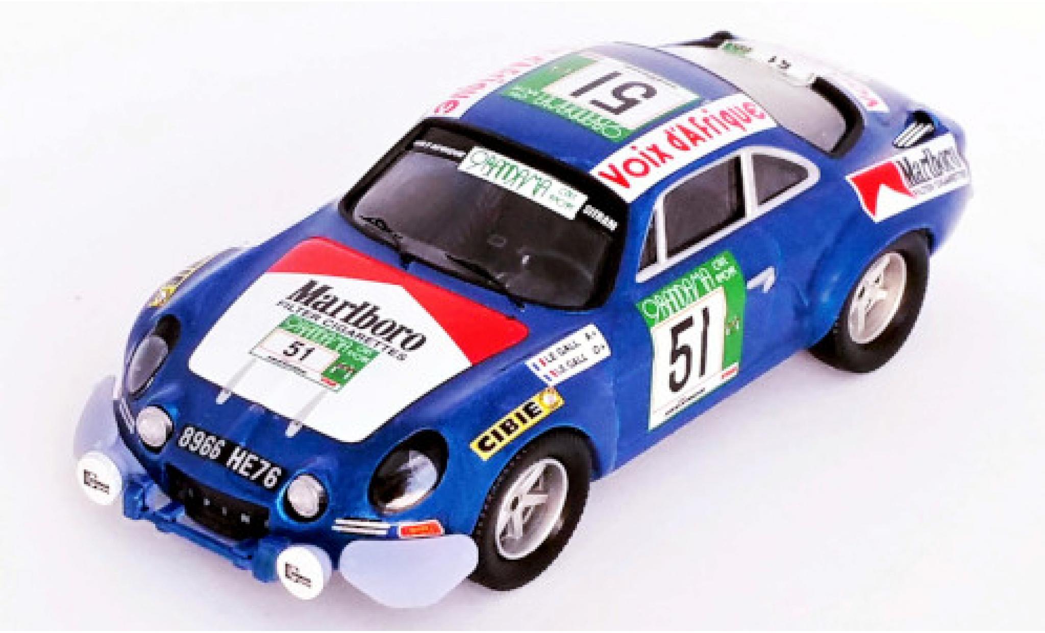 Alpine A110 1/43 Trofeu Renault No.51 Rally WM Rally Bandama 1977 M.Le Gall/Y.Le Gall diecast model cars