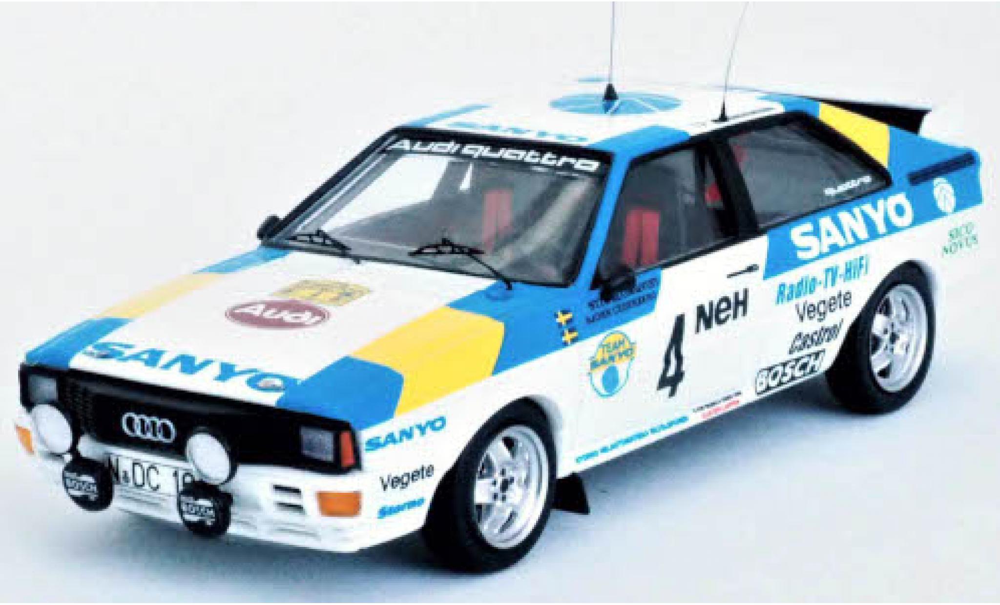 Audi Quattro 1/43 Trofeu quattro No.4 Sanyo Rally WM Rally Schweden 1982 S.Blomqvist/B.Cederberg diecast model cars