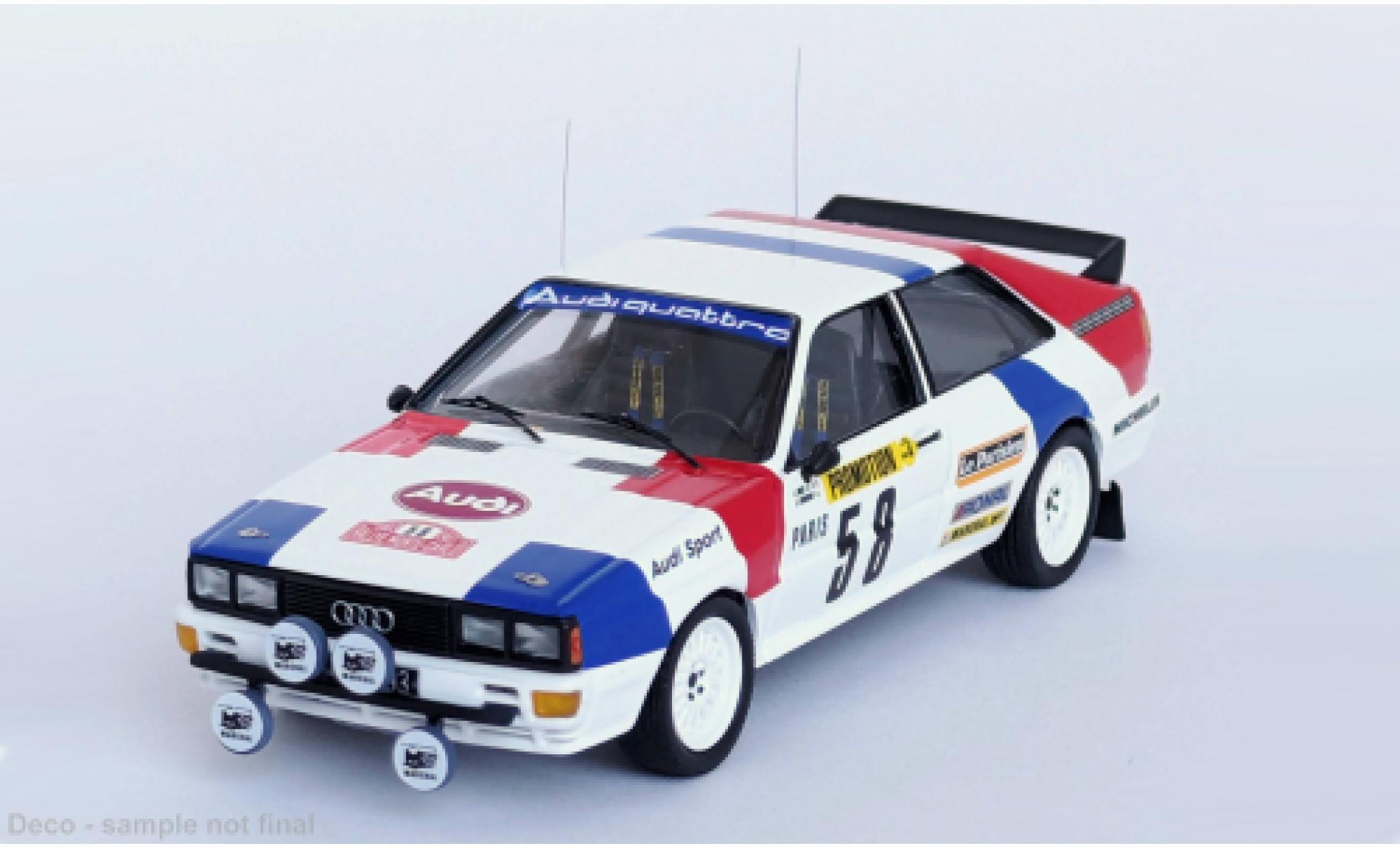 Audi Quattro 1/43 Trofeu quattro Rally Monte Carlo 1983 #58 1:43 diecast model cars