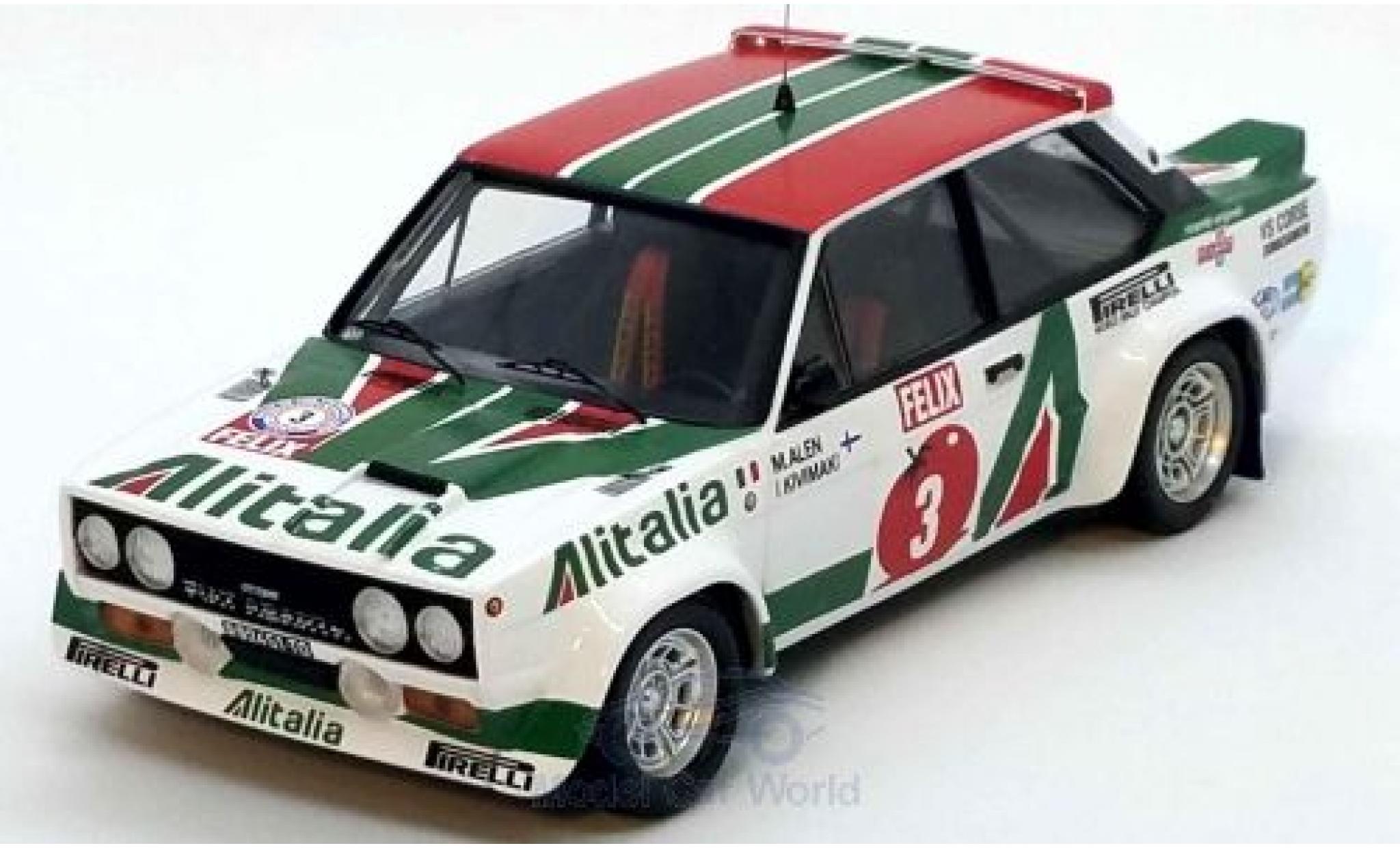 Fiat 131 1/43 Trofeu Abarth No.3 Alitalia Rally WM 1000 Lakes Rally 1978 M.Alen/I.Kivim&auml;ki diecast model cars