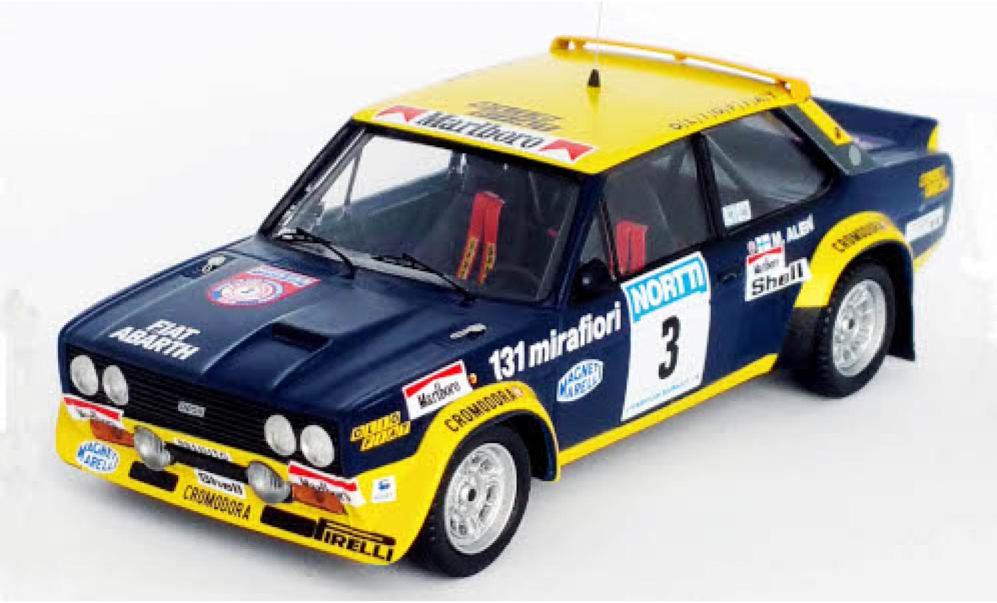 Fiat 131 1/43 Trofeu Abarth No.3 Rally WM 1000 Lakes Rally 1976 M.Alen/I.Kivim&auml;ki diecast model cars