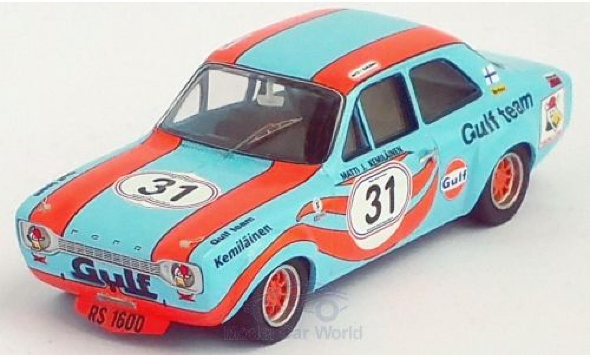 Ford Escort 1/43 Trofeu MK I RS 1600 RHD No.31 Gulf Brands Hatch 1972 M.Kemil&auml;inen diecast model cars