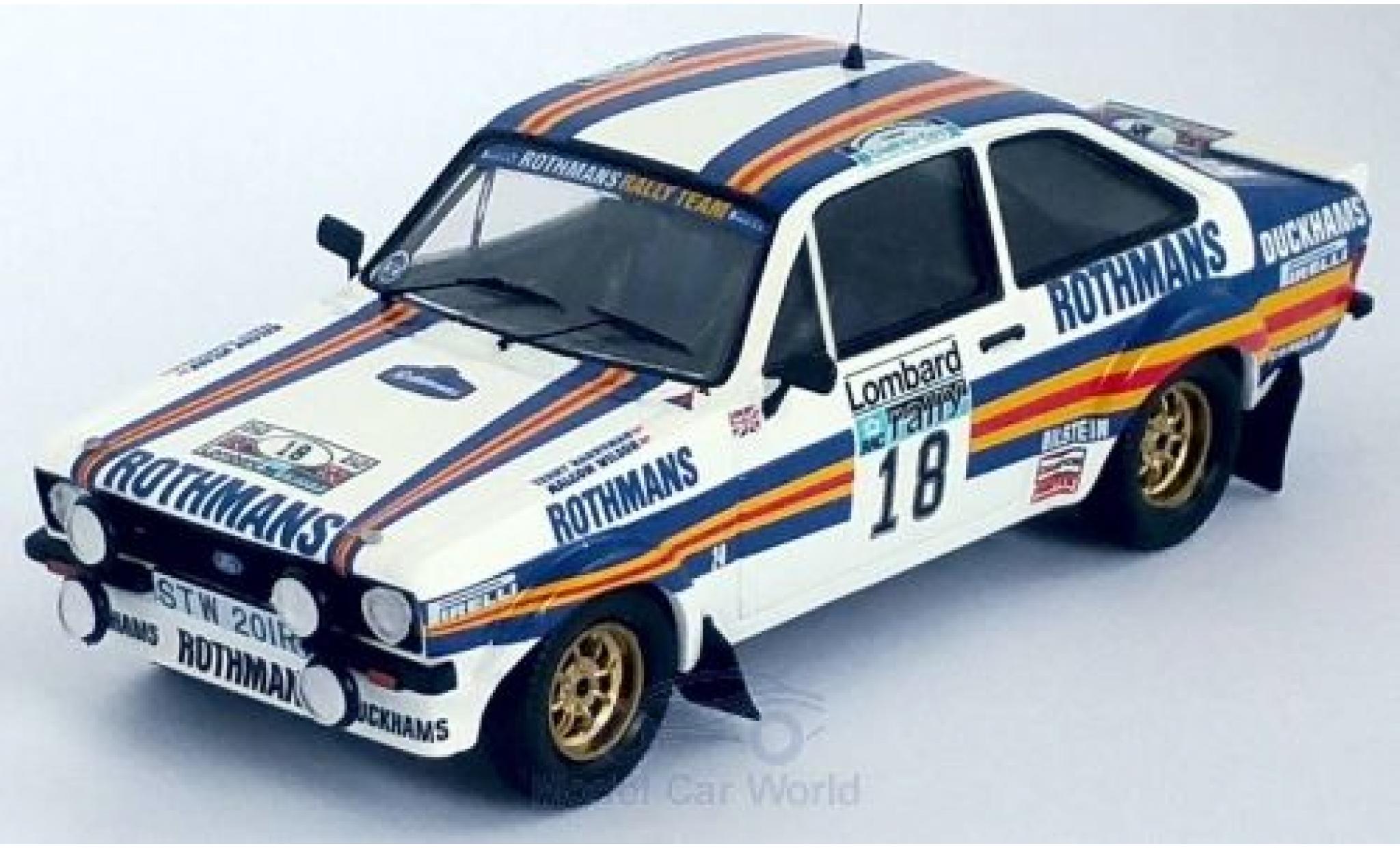 Ford Escort 1/43 Trofeu MK II RS RHD No.18 Rothmans Rally Team Rothmans Rally WM RAC Rally 1981 M.Wilson/T.Harryman diecast model cars