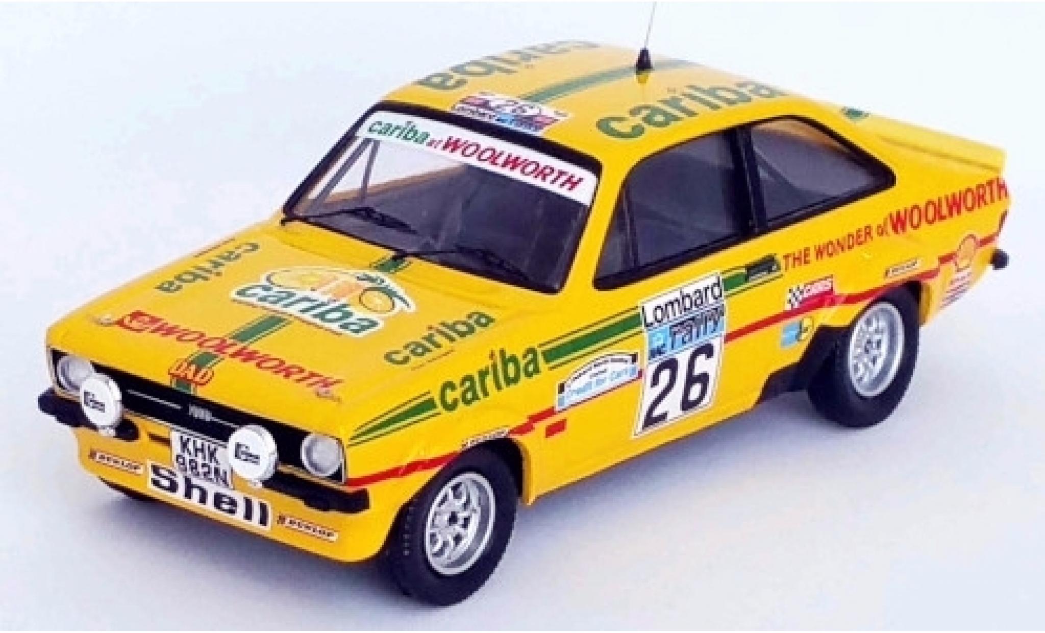 Ford Escort 1/43 Trofeu MKII RS 1800 RHD No.26 Cariba Rally WM RAC Rally 1977 A.Dawson/A.Marriott diecast model cars