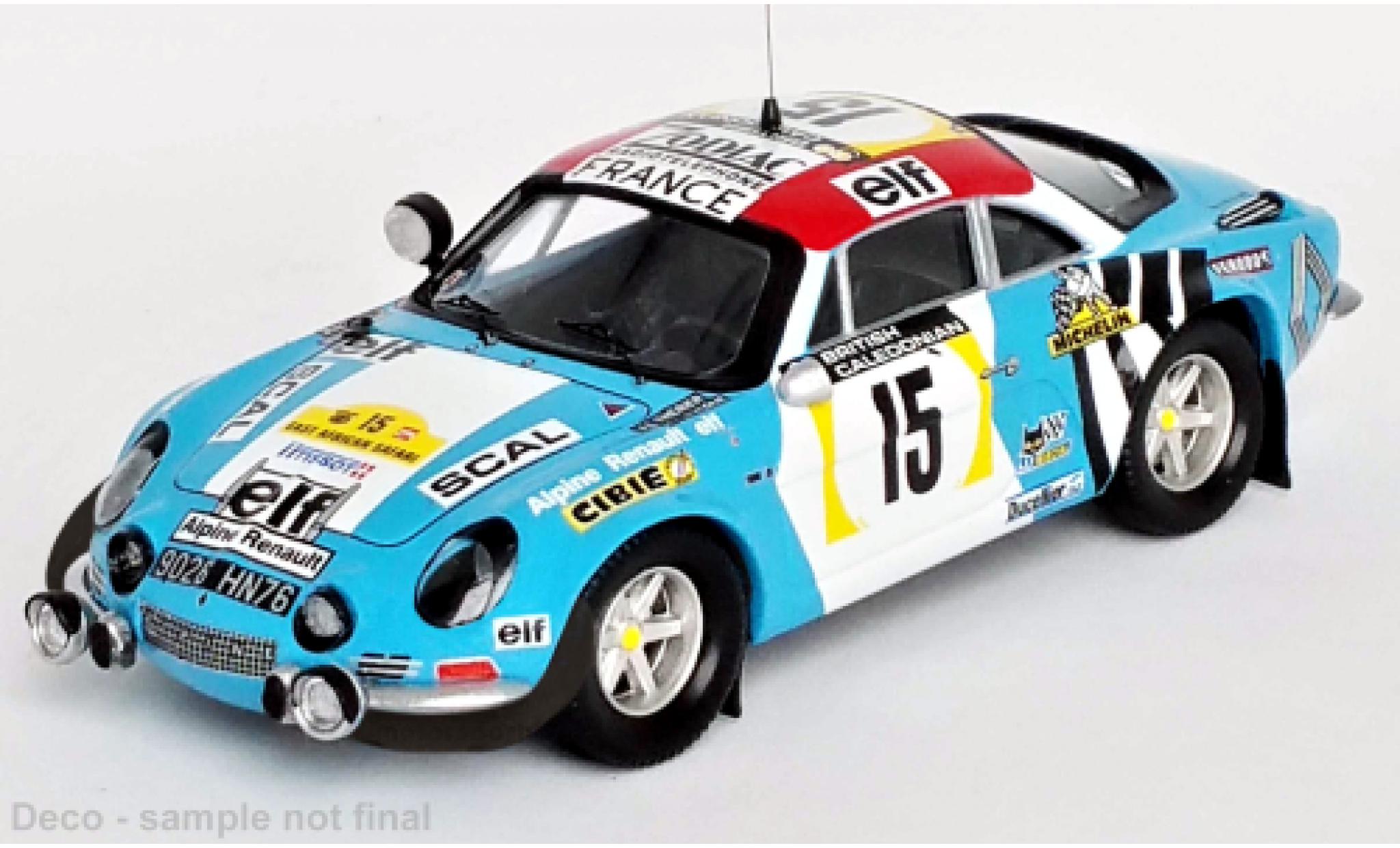 Alpine A110 1/43 Trofeu Renault No.15 Rally WM Safari Rally 1974 diecast model cars