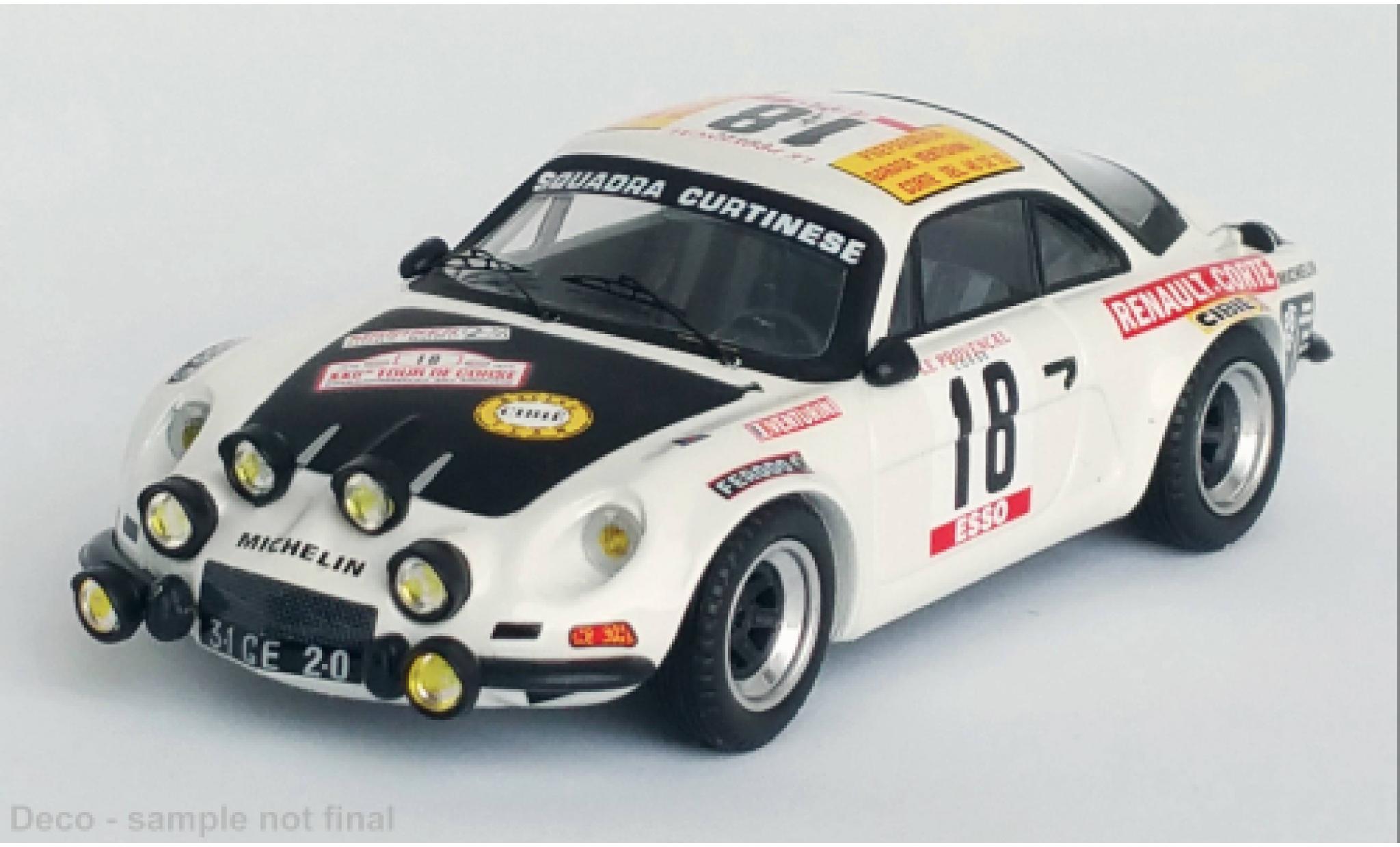 Alpine A110 1/43 Trofeu Renault No.18 Rally WM Tour de Corse 1978 diecast model cars