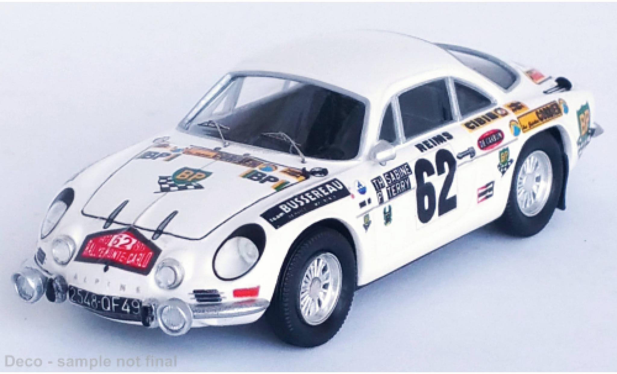 Alpine A110 1/43 Trofeu Renault No.62 Rally WM Rally Monte Carlo 1973 diecast model cars