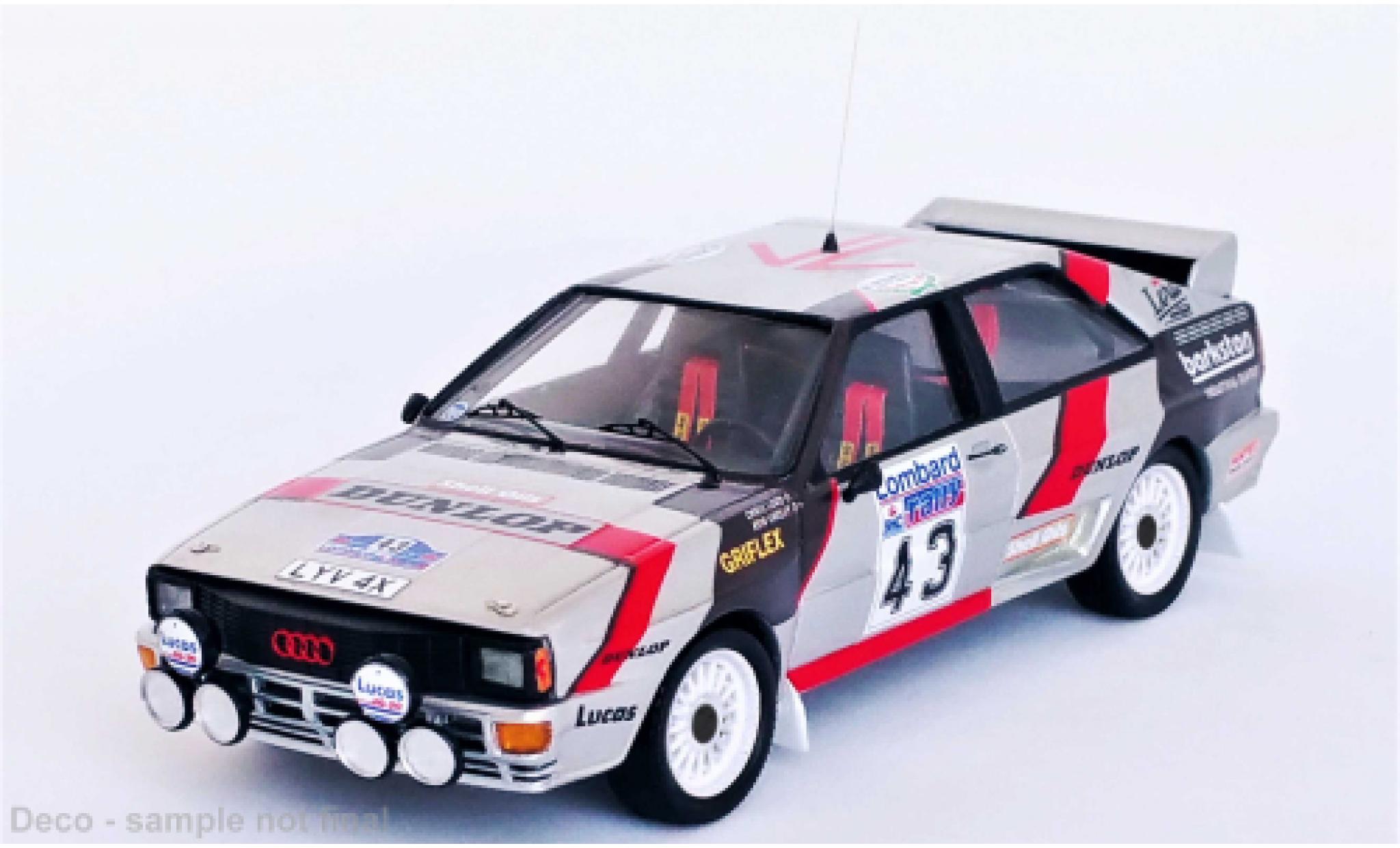 Audi Quattro 1/43 Trofeu No.43 Rally WM RAC Rally 1985 diecast model cars