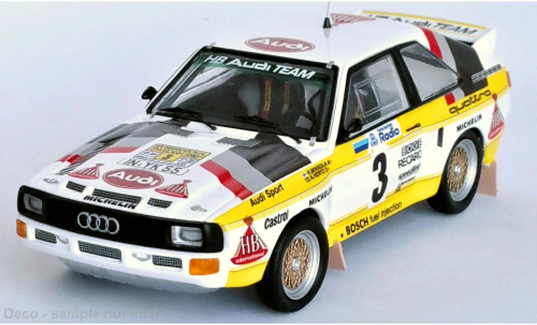 Audi Sport Quattro 1/43 Trofeu Sport quattro No.3 HB Rally WM Rally Schweden 1985 diecast model cars