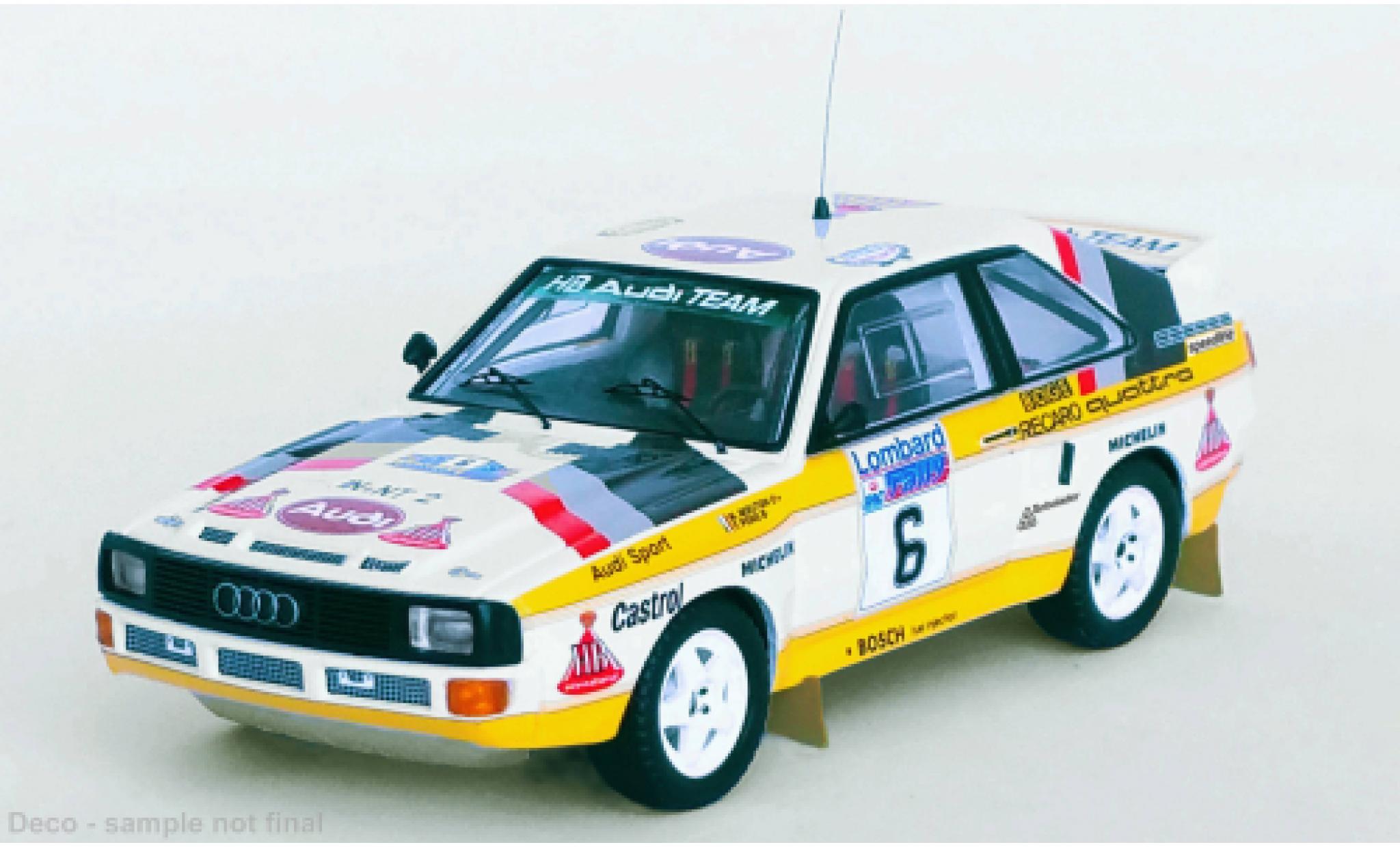 Audi Sport Quattro 1/43 Trofeu Sport quattro No.6 HB Team HB Rally WM RAC Rally 1984 diecast model cars