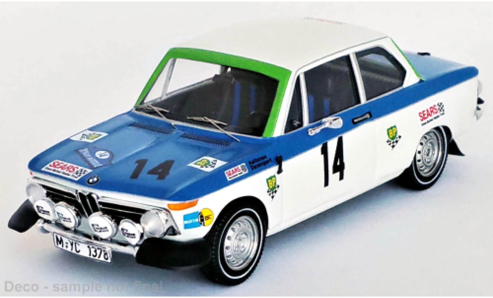 Bmw 2002 1/43 Trofeu ti No.14 Rally Acropolis 1972 diecast model cars