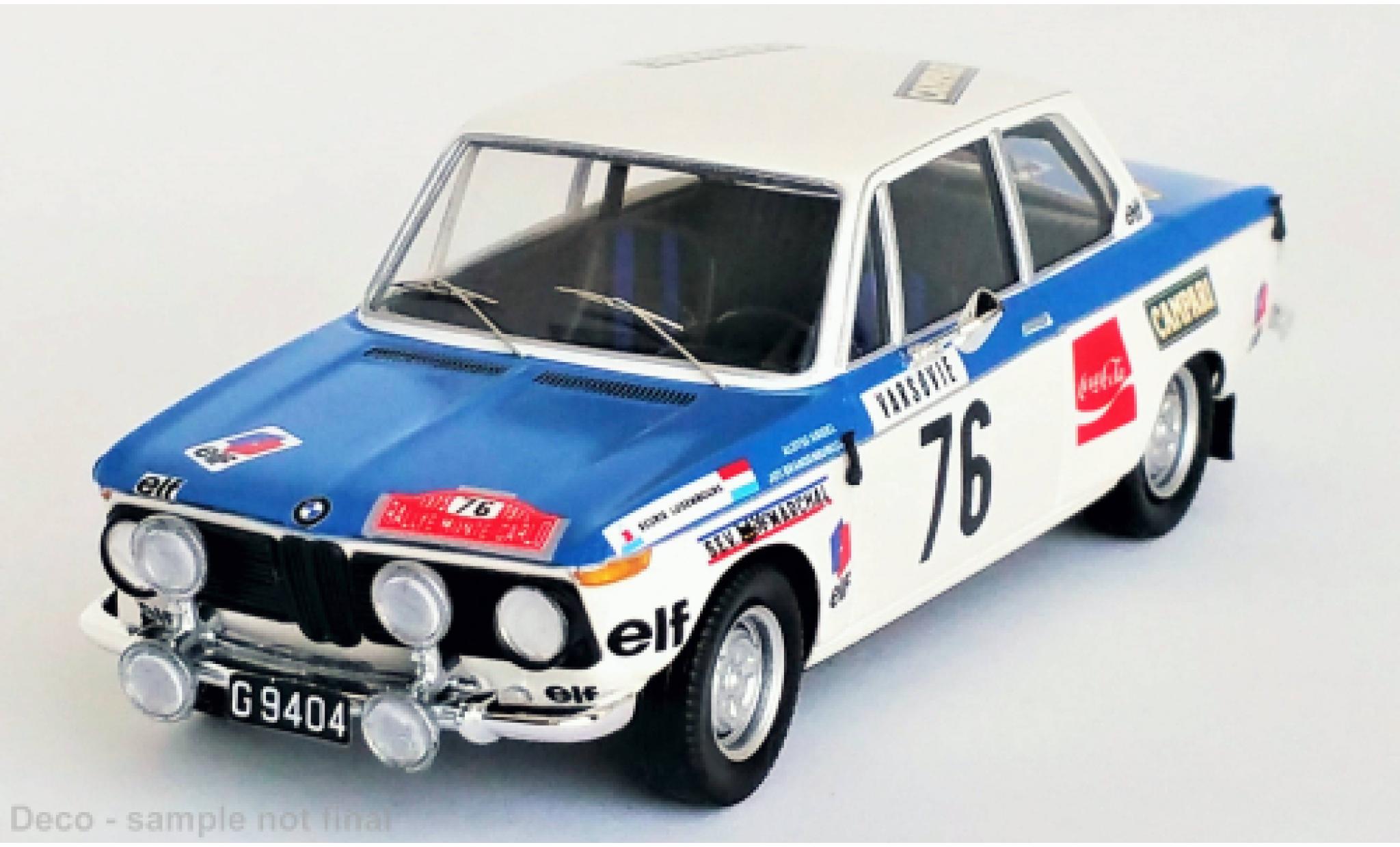 Bmw 2002 1/43 Trofeu Ti No.76 Rally WM Rally Monte Carlo 1973 diecast model cars