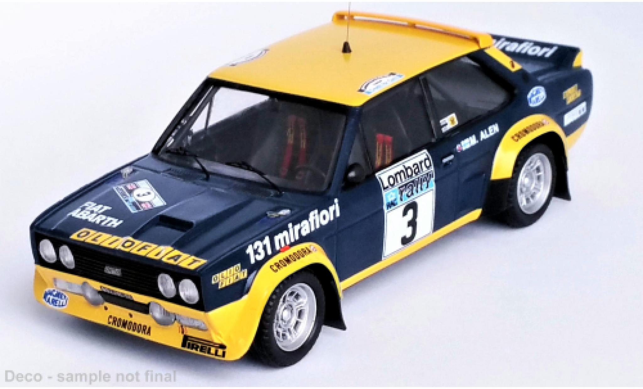 Fiat 131 1/43 Trofeu Abarth No.3 Olio Rally WM RAC Rally 1976 diecast model cars