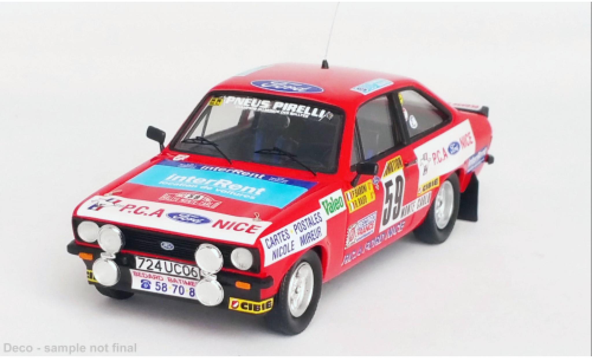 Ford Escort 1/43 Trofeu MK II RS 2000 No.59 Rally WM Rally Monte Carlo 1982 diecast model cars