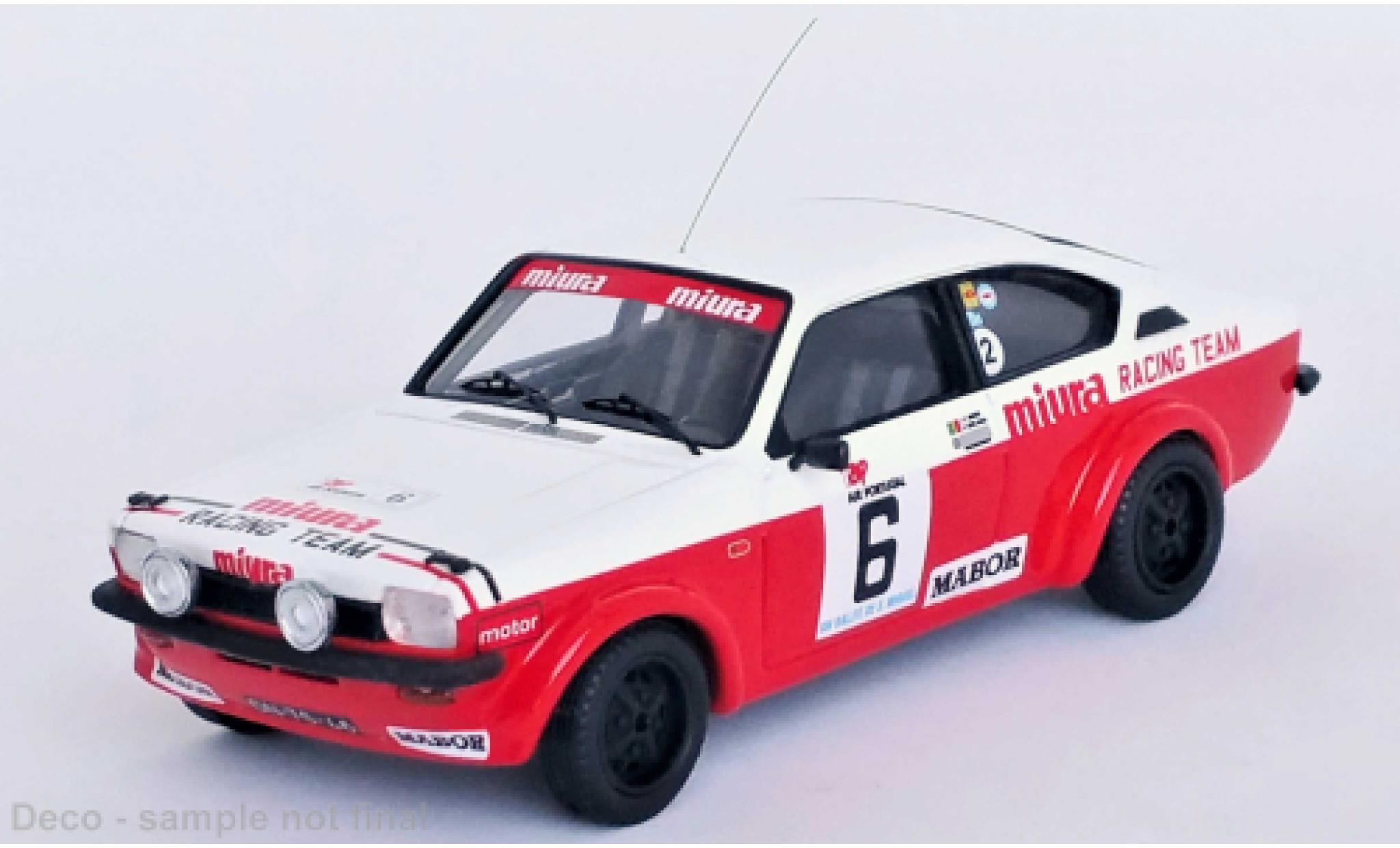 Opel Kadett 1/43 Trofeu C GT/E No.6 Miura Racing Team Rally Azores 1979 diecast model cars