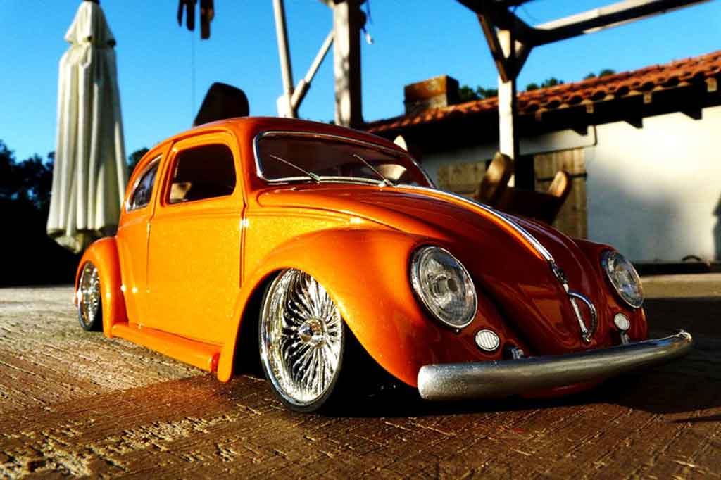 Volkswagen Kafer 1/18 Burago 1955 cox low ride orange diecast model cars