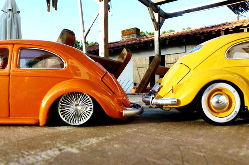 Volkswagen Kafer Base 1955 cox low ride orange 1/18 Burago