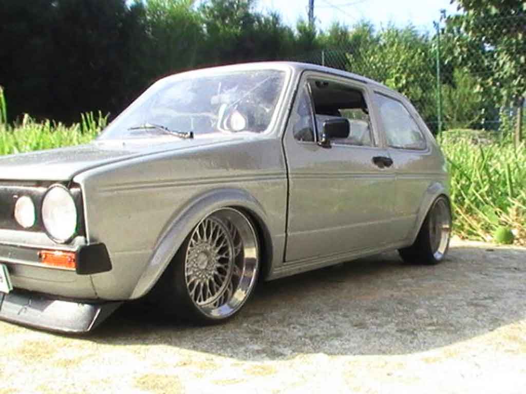 Volkswagen Golf GTI swap vr6 grey audi jantes a deport 1/18 Solido