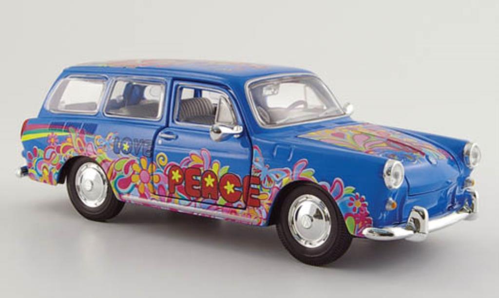 Volkswagen 1600 1/24 Maisto Variant blue mit Dekor diecast model cars