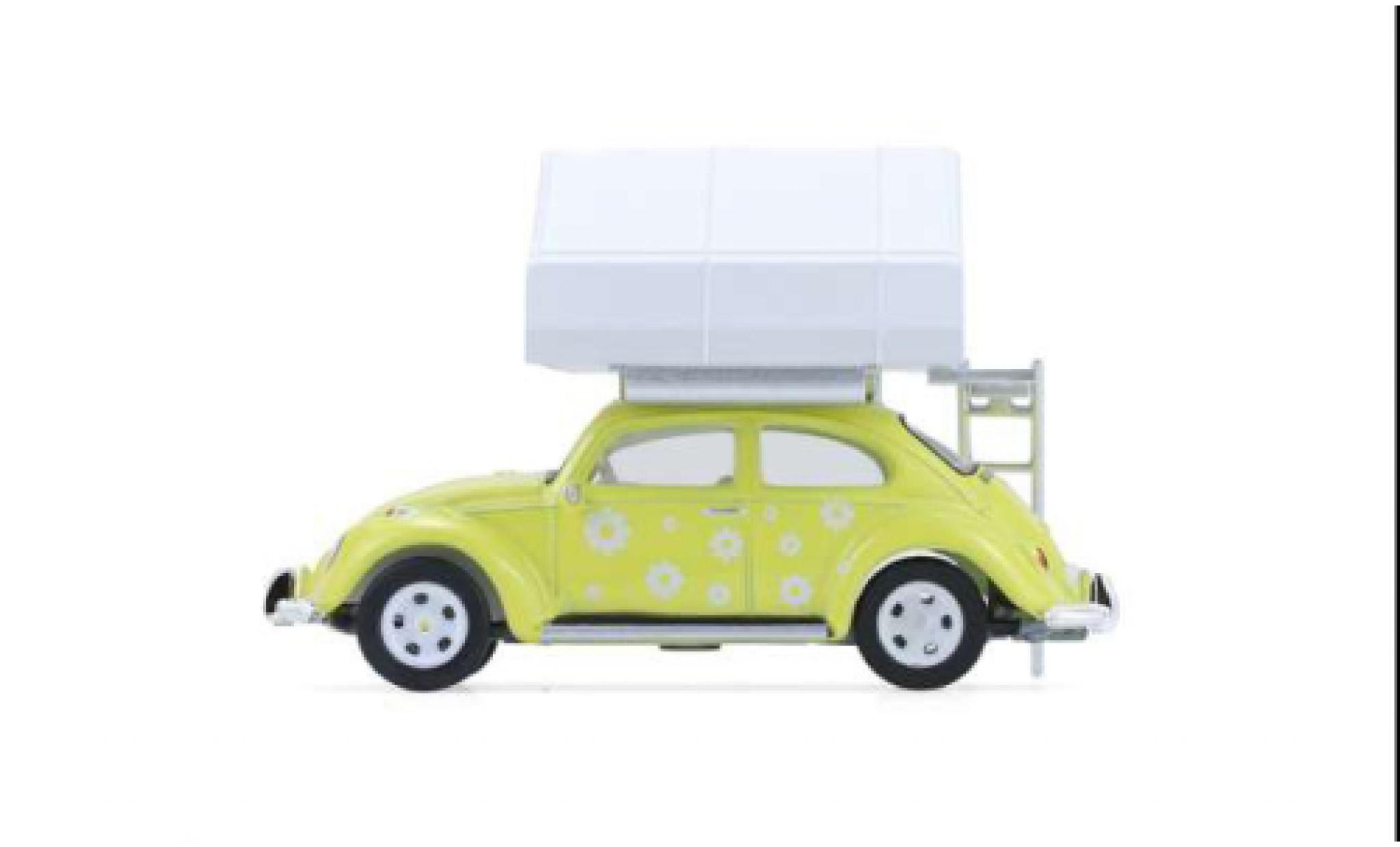 Volkswagen Beetle 1/64 Greenlight (K&auml;fer) yellow/white 1:64 diecast model cars