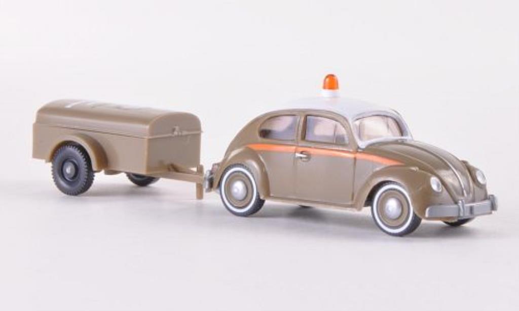 Volkswagen Kafer 1/87 Wiking 1200 Anton Schlotmann mit Einachsanhanger diecast model cars