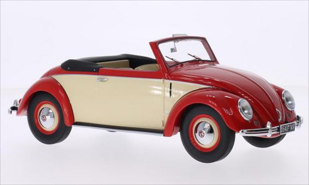 Volkswagen Kafer 1/18 Minichamps 1200 Convertible Hebmuller red/beige 1949 diecast model cars