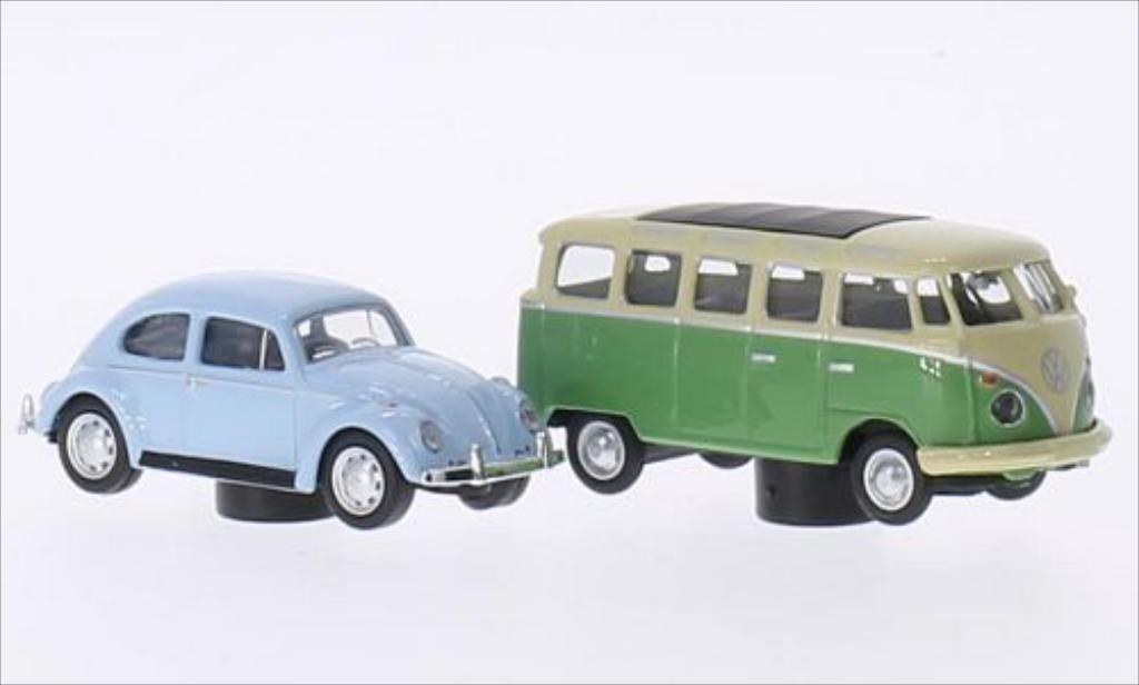Volkswagen Kafer 1/87 Schuco blue + T1 Samba grun/beige diecast model cars