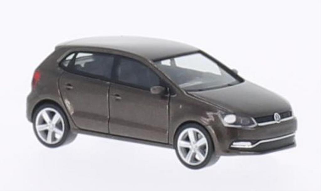 Volkswagen Polo 1/87 Herpa (6C) brown 5-Turer 2014 diecast model cars