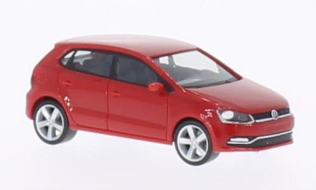 Volkswagen Polo 1/87 Herpa (6C) red 5-Turer 2014 diecast model cars
