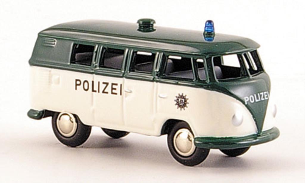 Volkswagen T1 1/87 Bub Bulli Bus Police white/grun diecast model cars