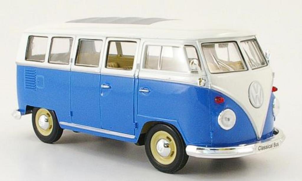 Volkswagen T1 1/24 Welly Bus blue/white diecast model cars