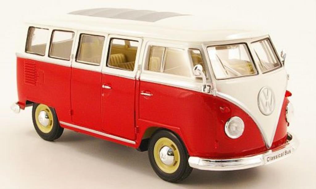 Volkswagen T1 1/24 Welly Bus red/white 1962 diecast model cars