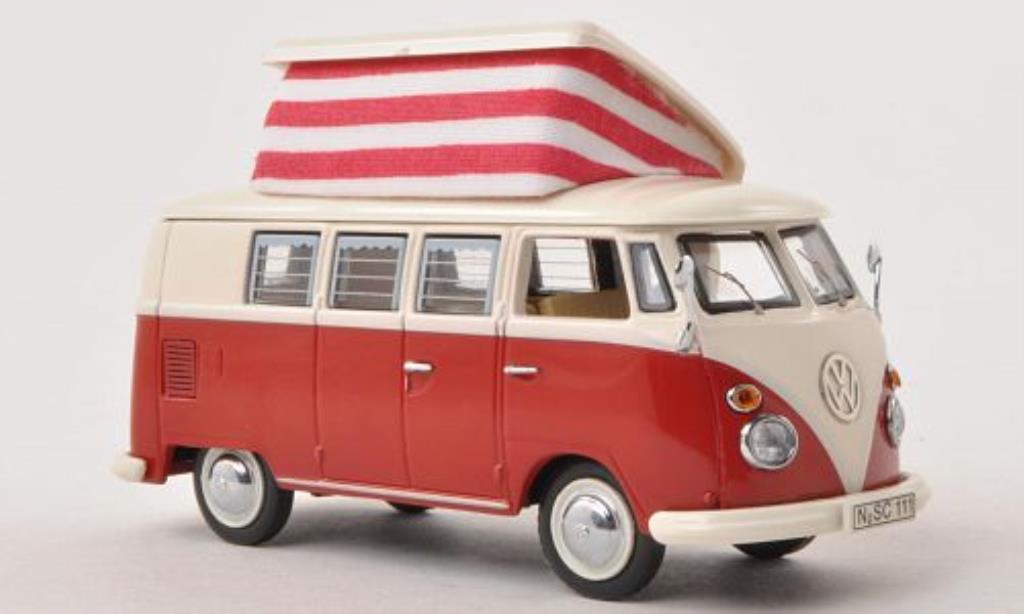 Volkswagen T1 1/43 Schuco Campingbus red/white diecast model cars
