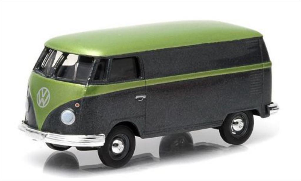 Volkswagen T1 1/64 Greenlight Kasten metallic black/metallic grun diecast model cars