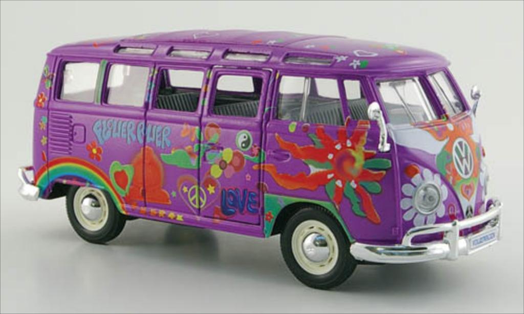 Volkswagen T1 1/25 Maisto Samba Bus Hippie lila/Dekor diecast model cars
