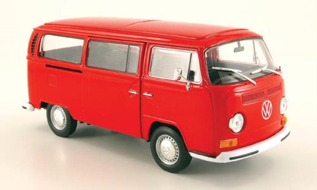 Volkswagen T2 1/24 Welly Bus red 1972 diecast model cars