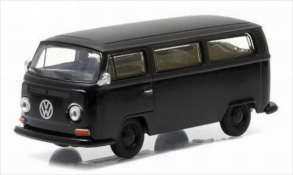 Volkswagen T2 1/64 Greenlight Bus black/matt-black 1968 diecast model cars