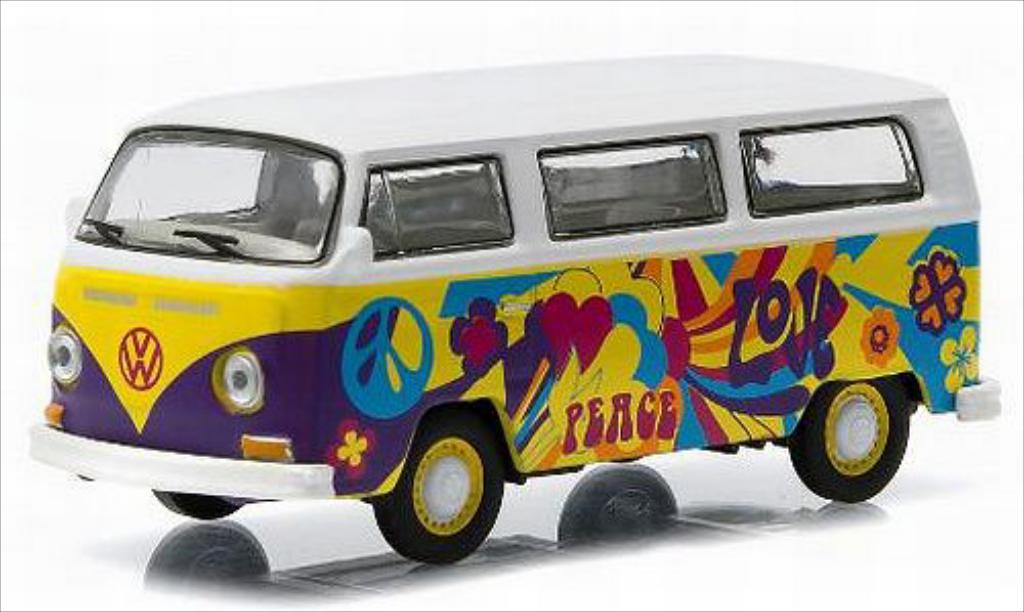 Volkswagen T2 1/64 Greenlight Bus white/Dekor 1968 diecast model cars