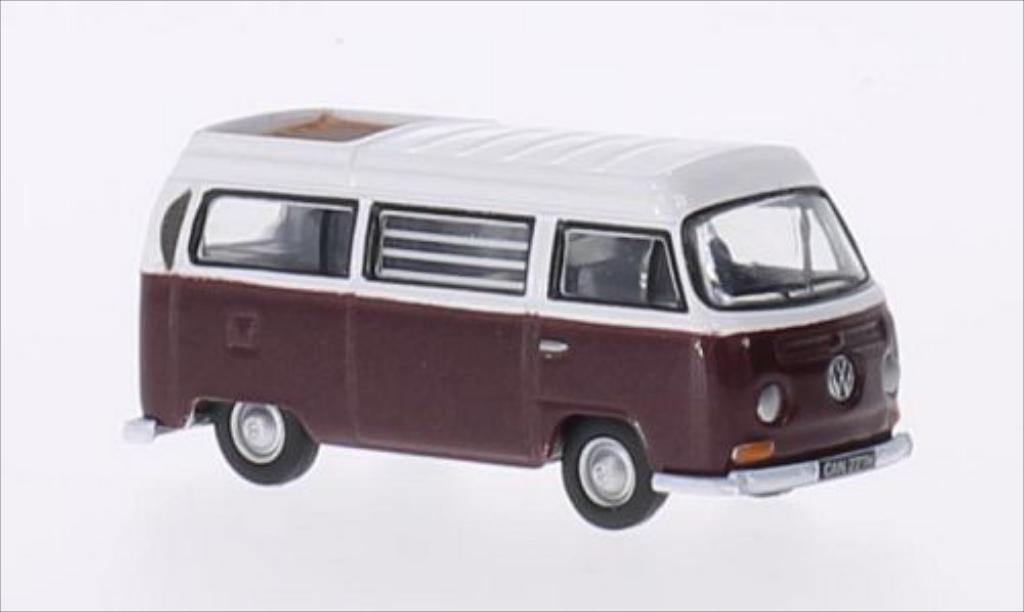 Volkswagen T2 1/76 Oxford Westfalia metallic red/white RHD diecast model cars