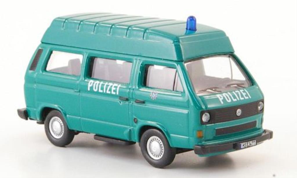 Volkswagen T3 1/87 Schuco Hochdachbus Police grun diecast model cars