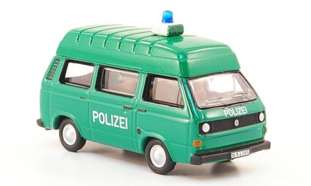 Volkswagen T3 1/87 Bub Hochraumbus Police grun diecast model cars