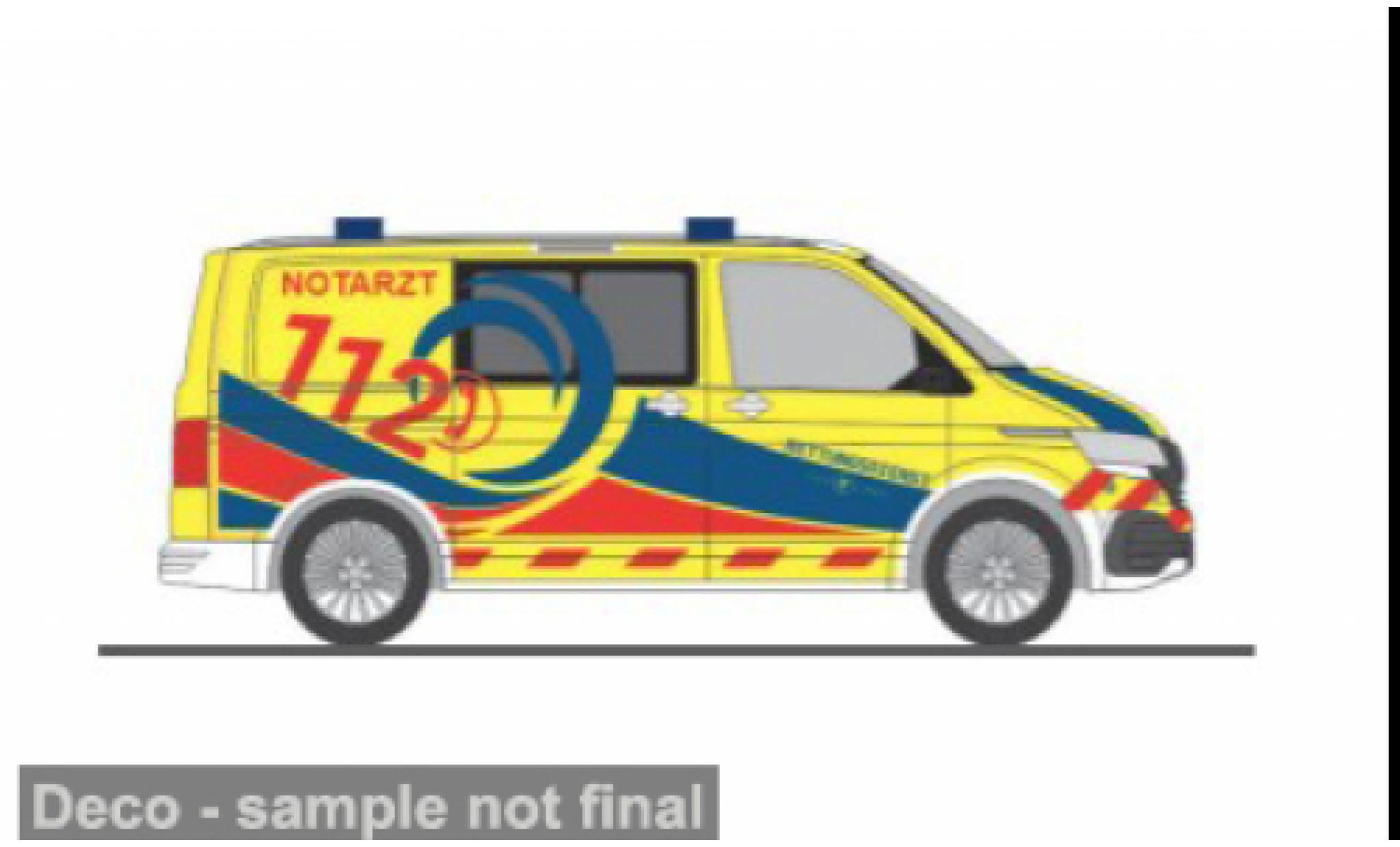 Volkswagen T6 1/87 Rietze .1 Notarzt Rettungsdienst Cuxland 1:87 diecast model cars