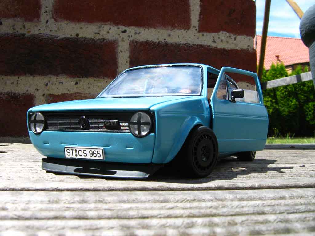 Volkswagen Golf 1 GTI 1/18 Solido 1 GTI blue jantes ford escort rallye diecast model cars