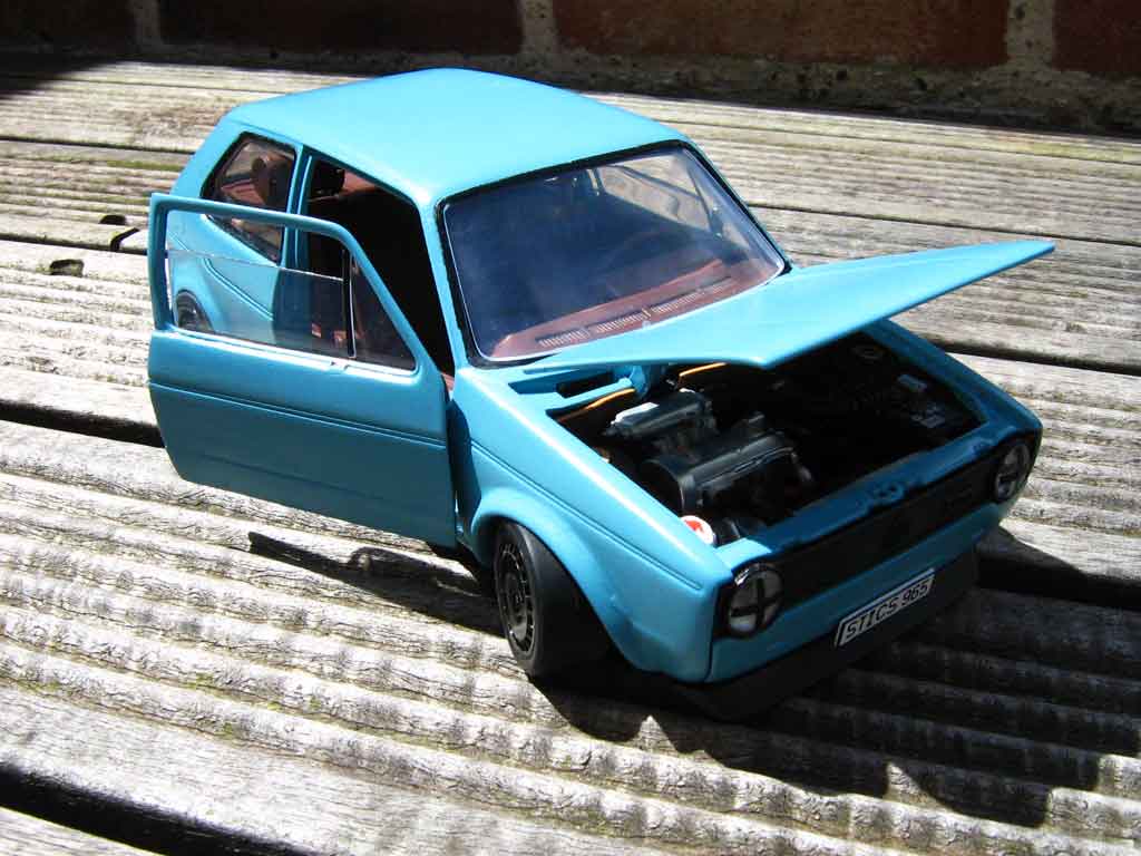 Volkswagen Golf GTI blue jantes ford escort rallye 1/18 Solido