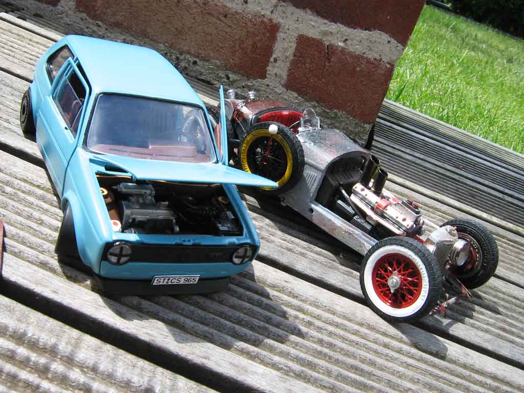 Volkswagen Golf GTI blue jantes ford escort rallye 1/18 Solido