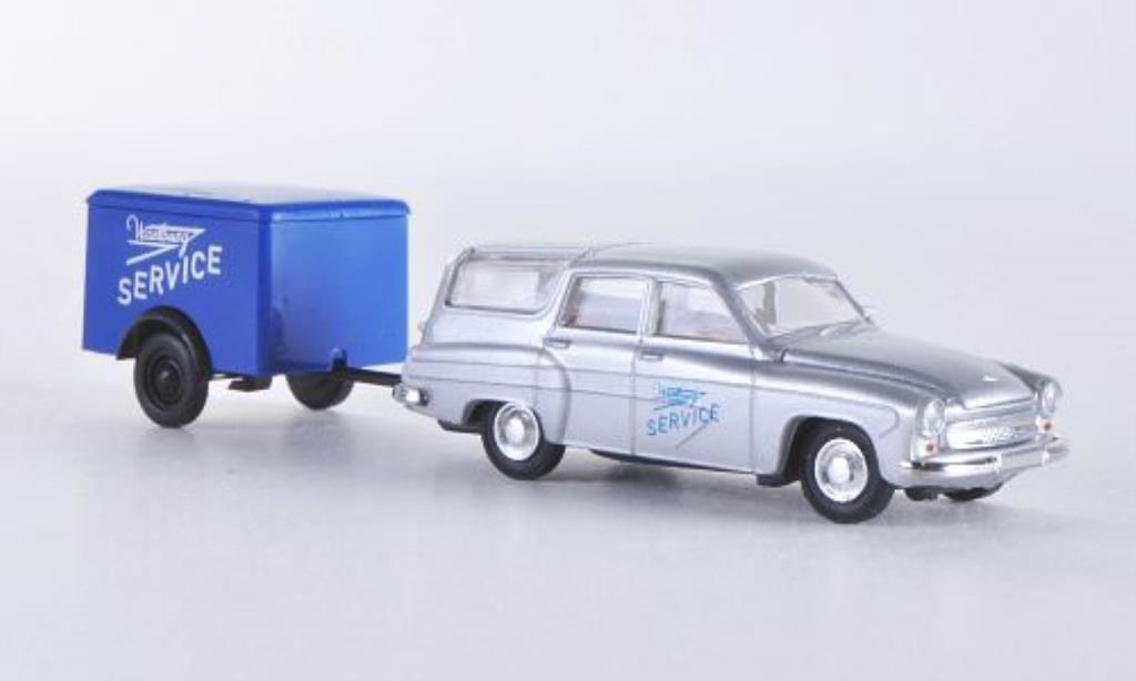 Wartburg 311 1/87 Brekina Camping mit Anhanger-Service diecast model cars