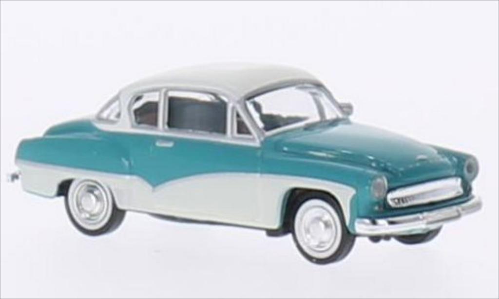 Wartburg 311 1/87 Brekina Coupe turkis/white diecast model cars
