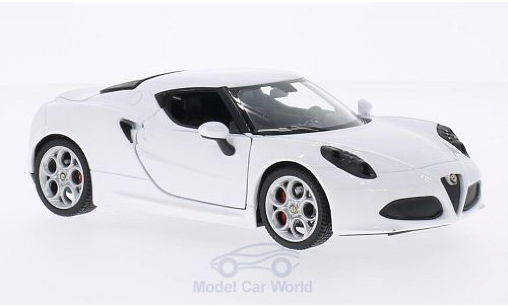 Alfa Romeo 4C 1/24 Welly white 2014 diecast model cars