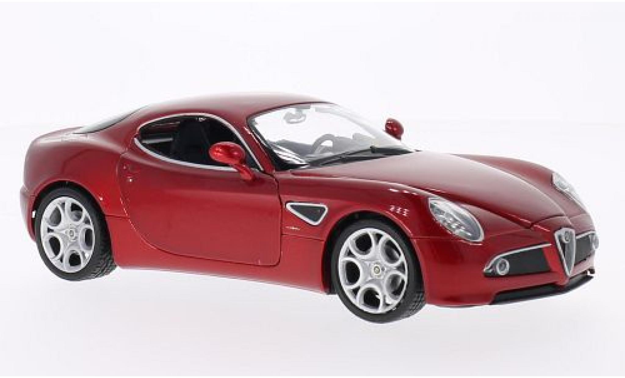 Alfa Romeo 8C 1/24 Welly Competizione metallic red diecast model cars